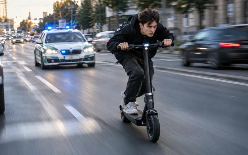 75 km/h ar skrejriteni un bēgšana no policijas: 16 gadus vecam jaunietim šāds “izbrauciens” var beigties ar tūkstošiem eiro lielu naudas sodu
