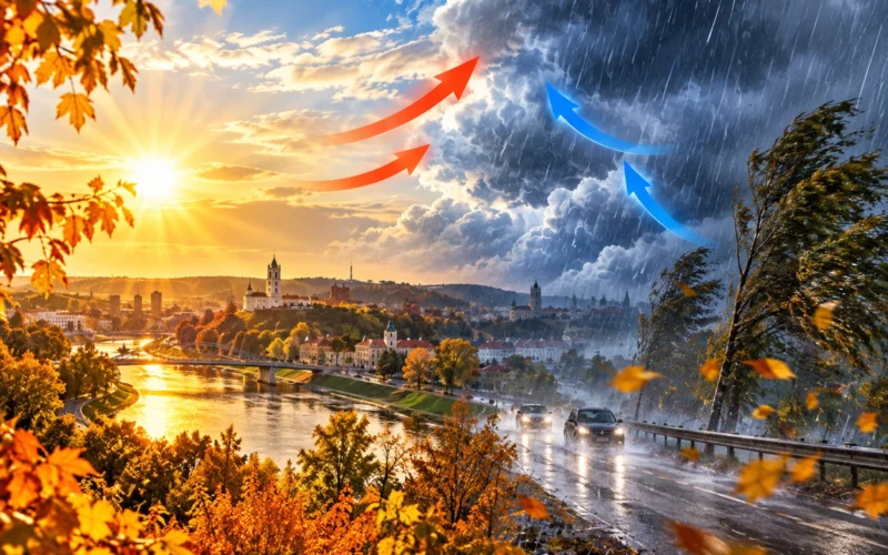 Po šiltos savaitės Lietuvą pasieks lietus ir stipresnis vėjas