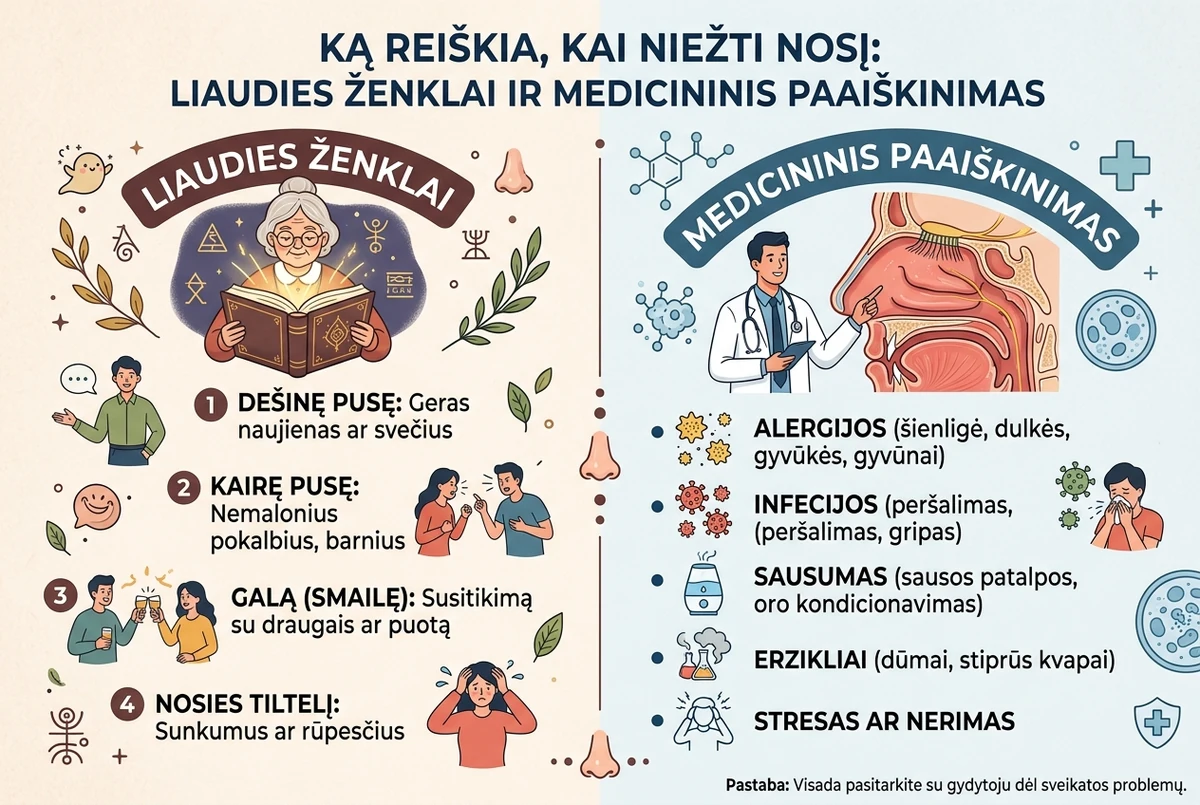 Ką reiškia, kai niežti nosis