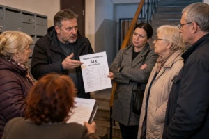Per kaimynų susirinkimą balsavome dėl laiptinės remonto