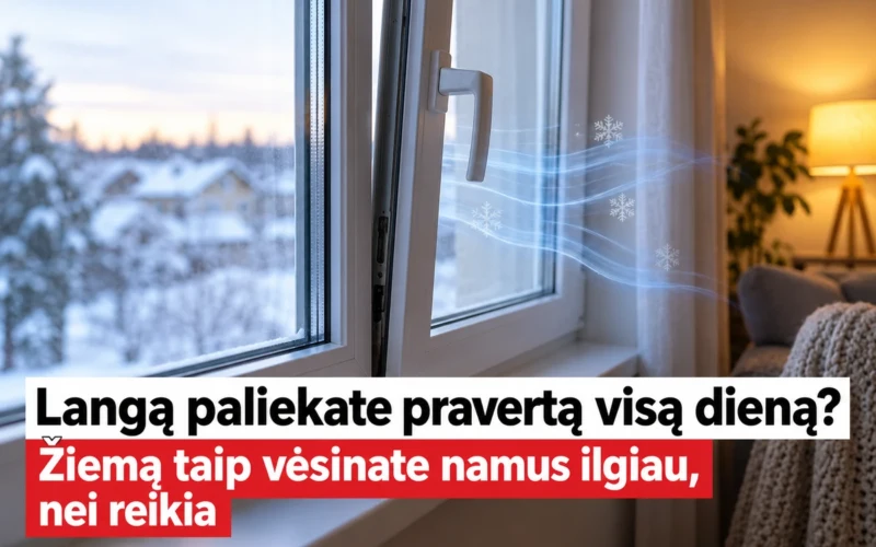 Praviras langas žiemą