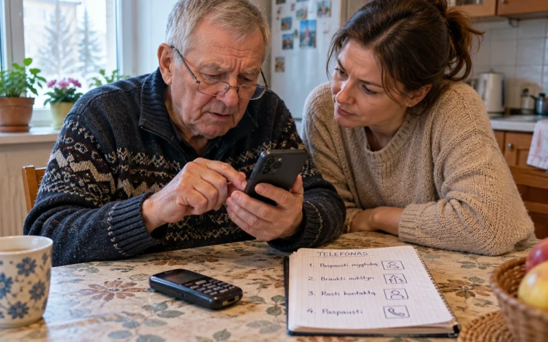 Tėčiui nupirkome naują telefoną, bet jis vis tiek skambino iš senojo