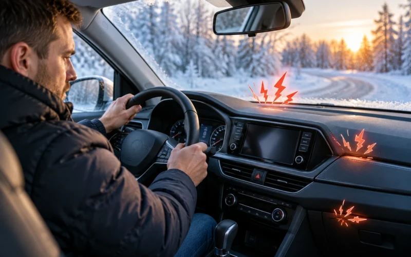 Girgždantis plastikas automobilyje