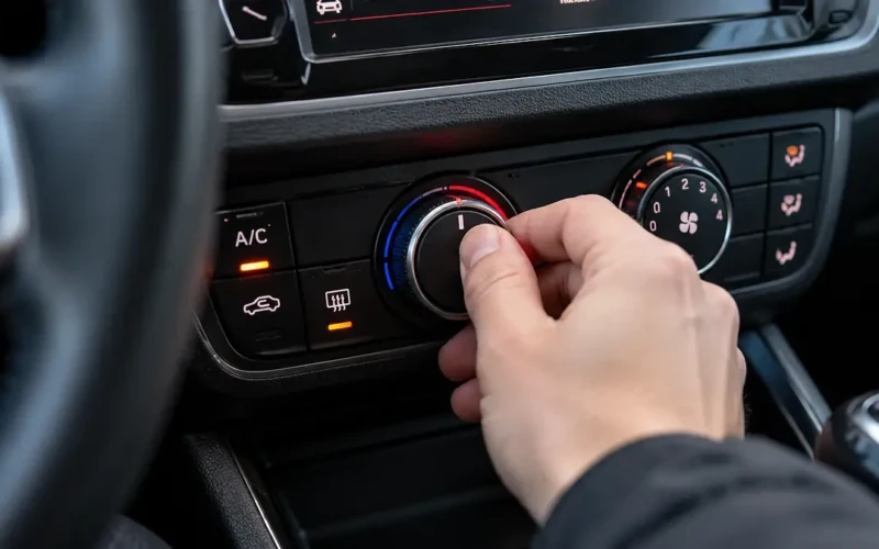 Įjungtas šildymas automobilyje