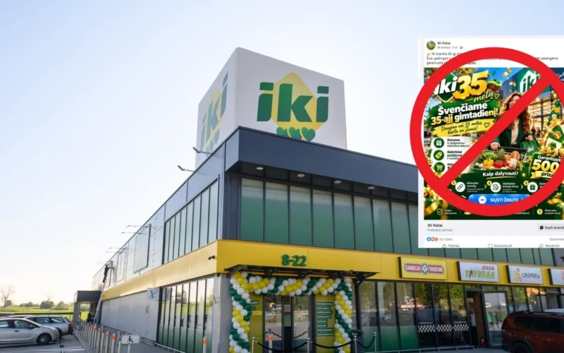 Plinta apgaulė, naudojamas "Iki" prekės ženklas