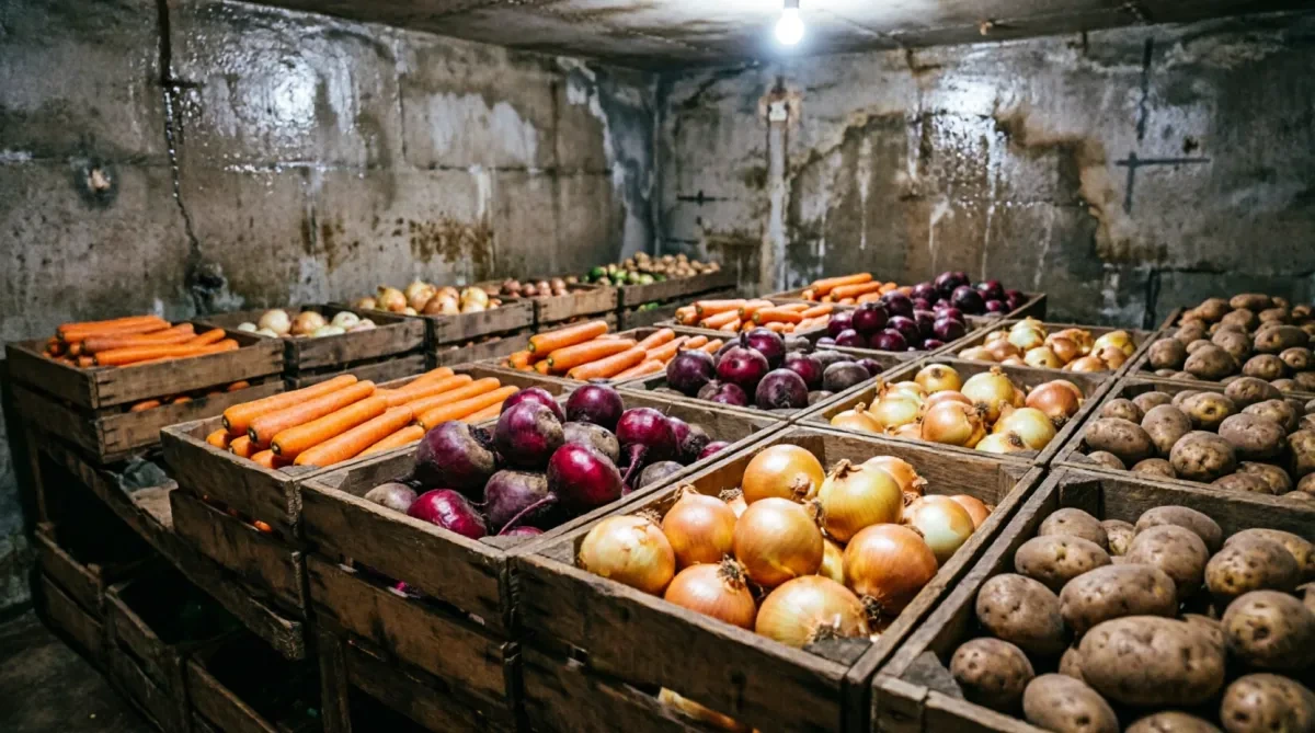 Visos daržovės viename rūsyje