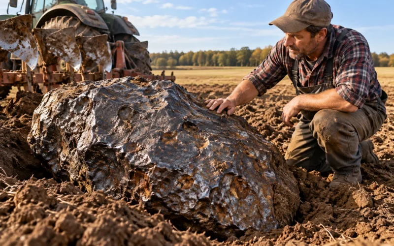 Ūkininkas plūgu užkliudė 60 tonų meteoritą
