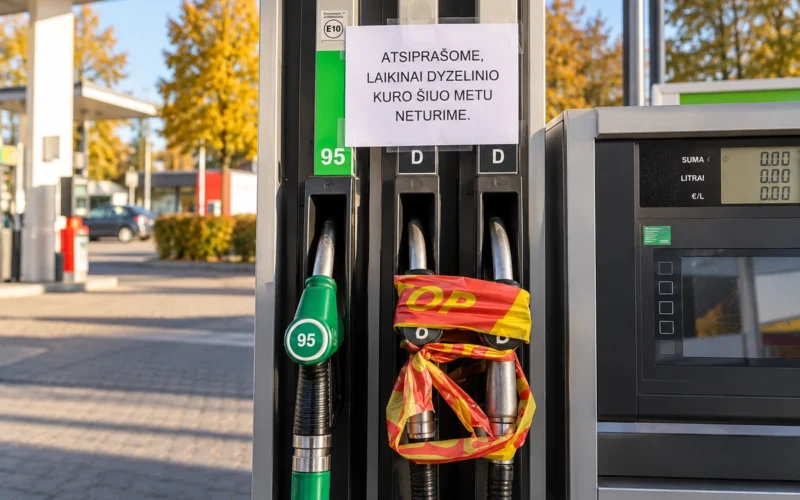 Kauno degalinėje – „dyzelino neturime“