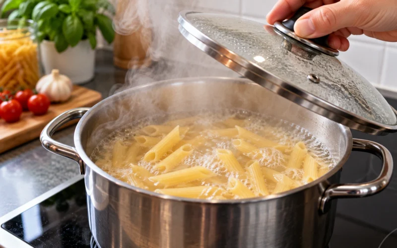 Ar verdant makaronus reikia uždengti puodą?