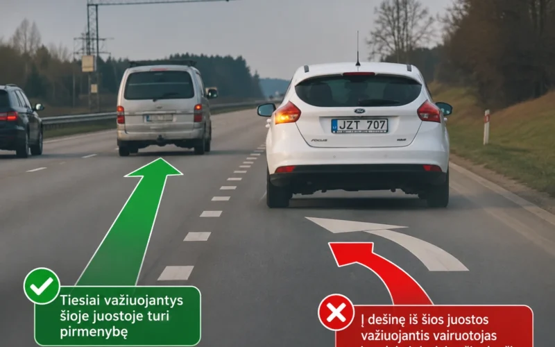 Greitėjimo ir lėtėjimo juostose vairuotojai daro klaidą