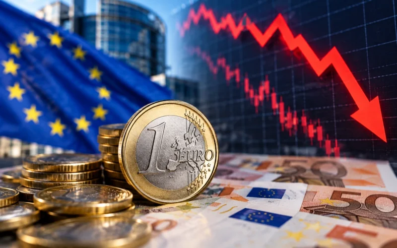 Euro vertė krenta