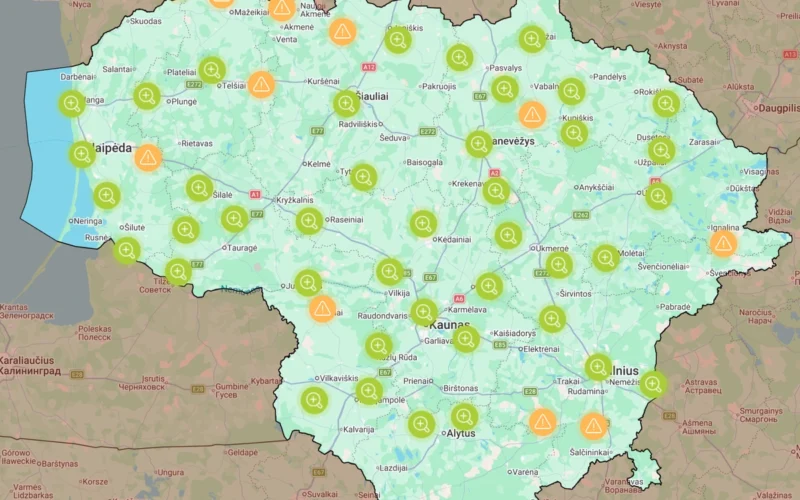 ESO sutrikimų žemėlapis