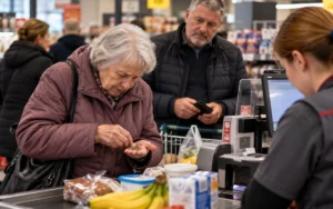 Pensininkė prie kasos skaičiavo centus, o už jos stovintis vyras nebeištvėrė
