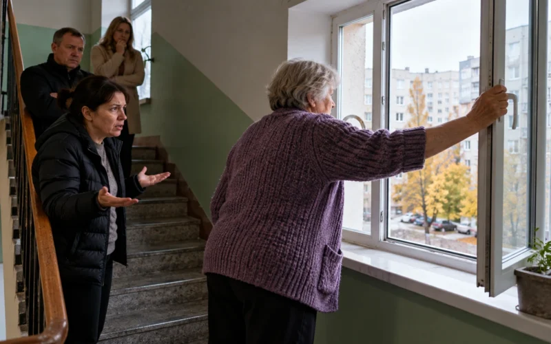 Kaimynė kiekvieną rytą atidaro visus laiptinės langus