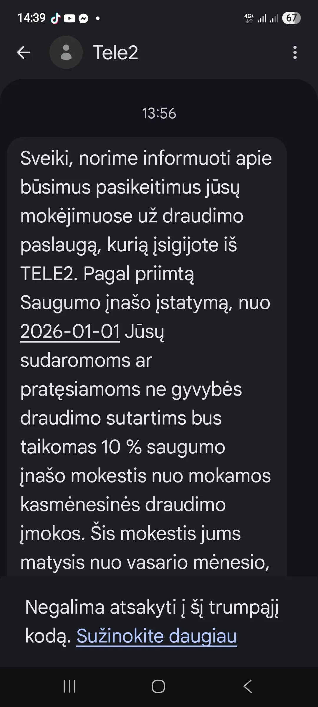 Tele2 pranešimas