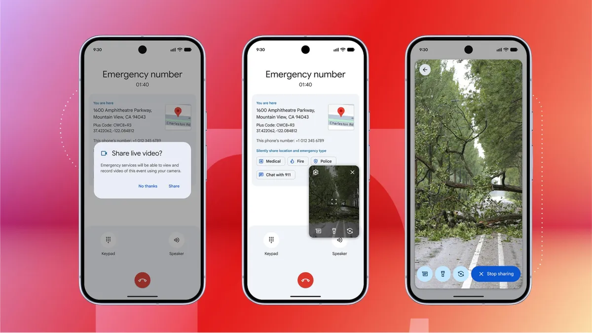 Android Emergency Live Video tiesiogiai
