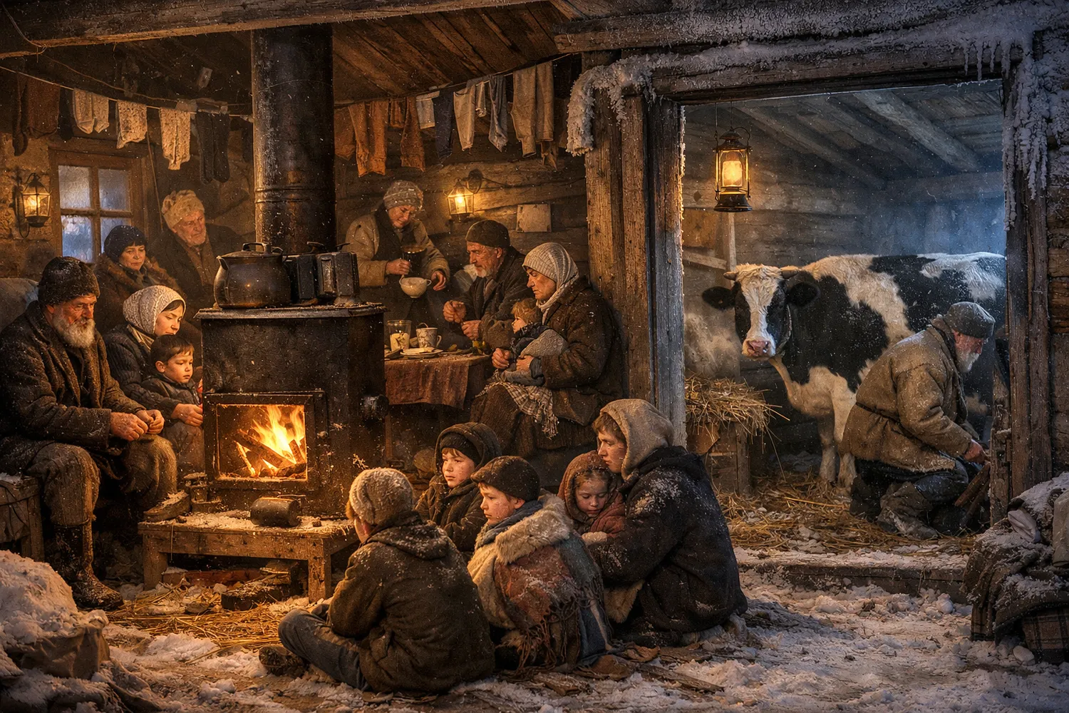 -30°C, viena krosnis 20 žmonių ir karvė kitame kambaryje / DI nuotr.