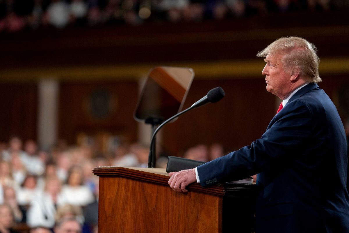 Donaldas Trumpas sako kalbą / Rawpixel.com / Shutterstock.com