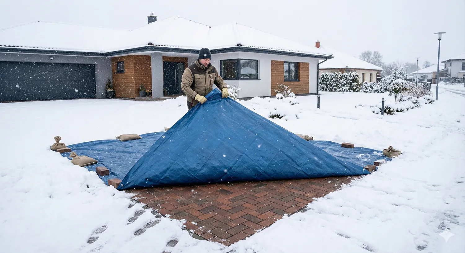 Plėvelė apsaugojo nuo sniego ir ledo / DI nuotr.