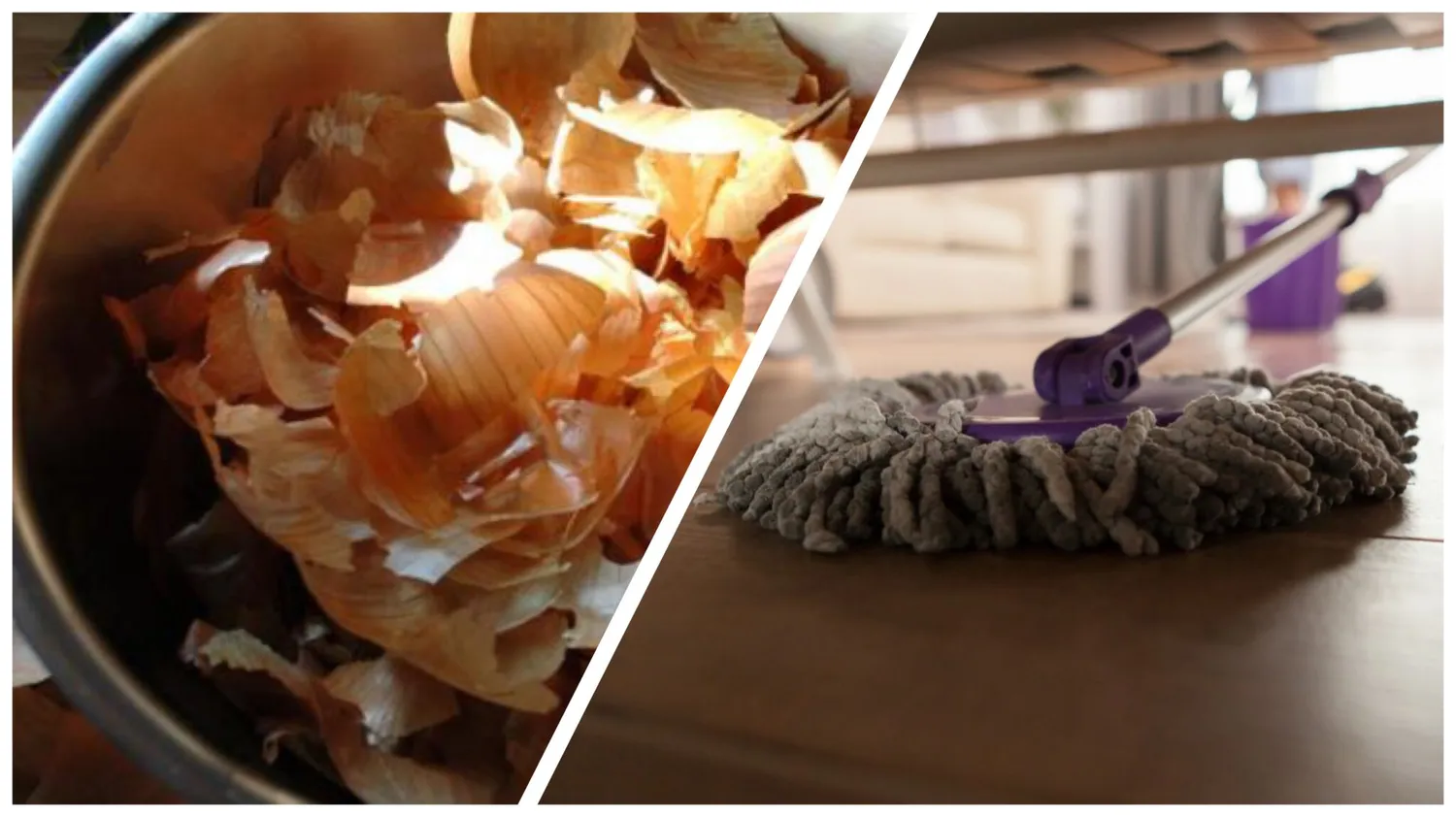 Grindų plovimas svogūnų lukštų nuoviru