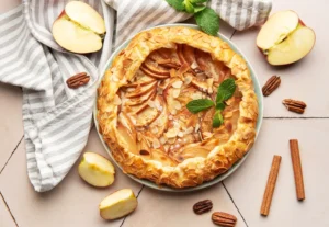 Iškeptas obuolių pyragas