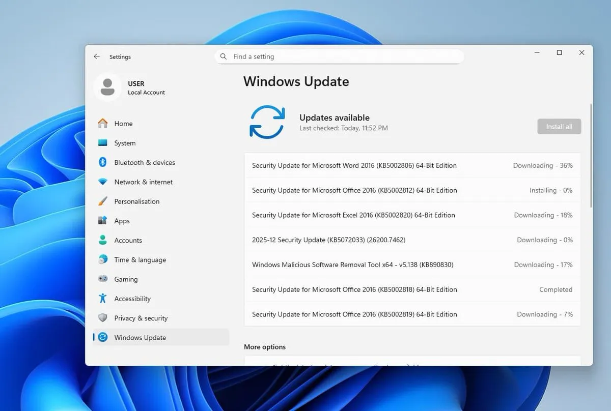 KB5072033 atnaujinimas