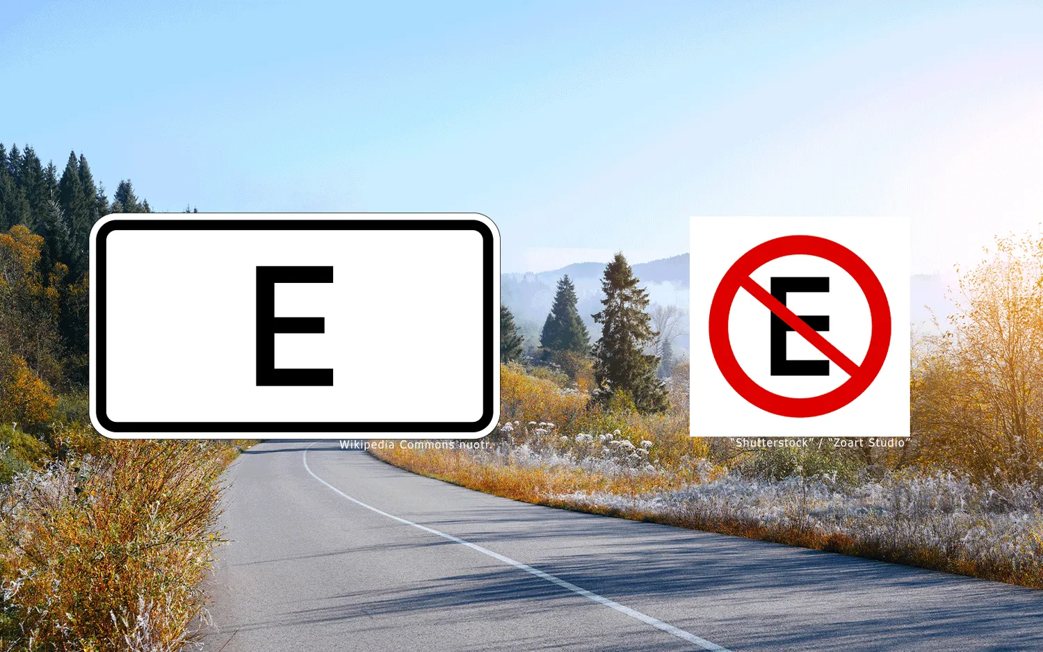 Ką reiškia E raidė keliuose