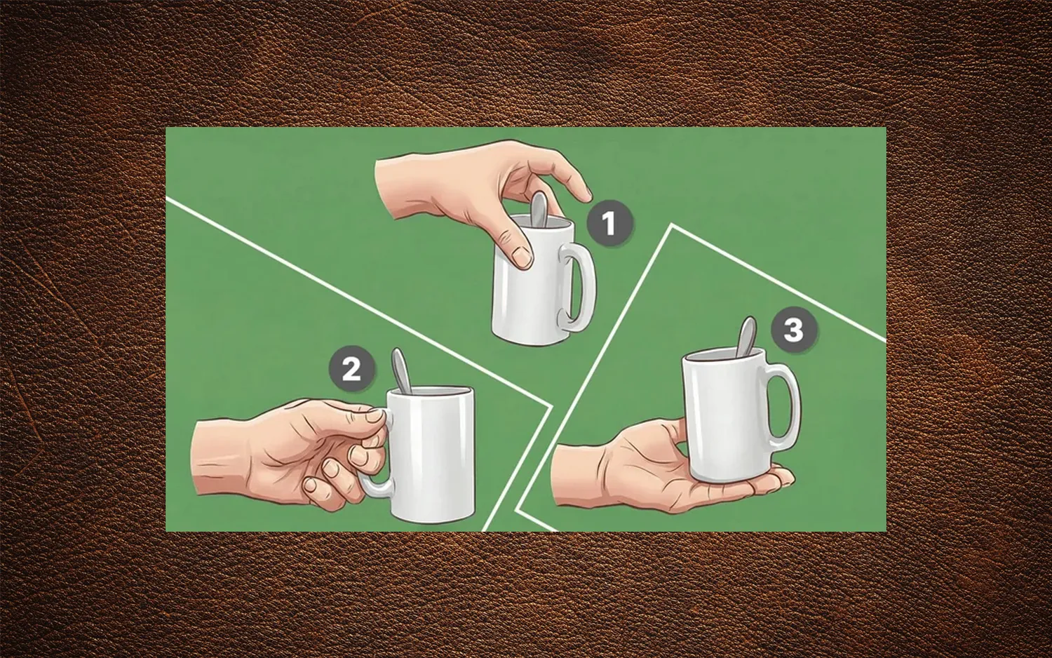 Kaip laikote puodelį?