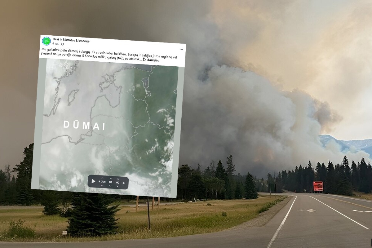 Kanados miškų gaisrų dūmai pasiekė Lietuvą