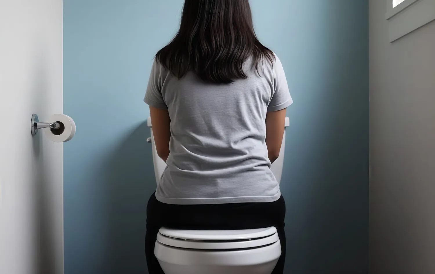 Keistas sėdėjimas tualete