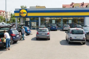 Lidl parduotuvės parkingas