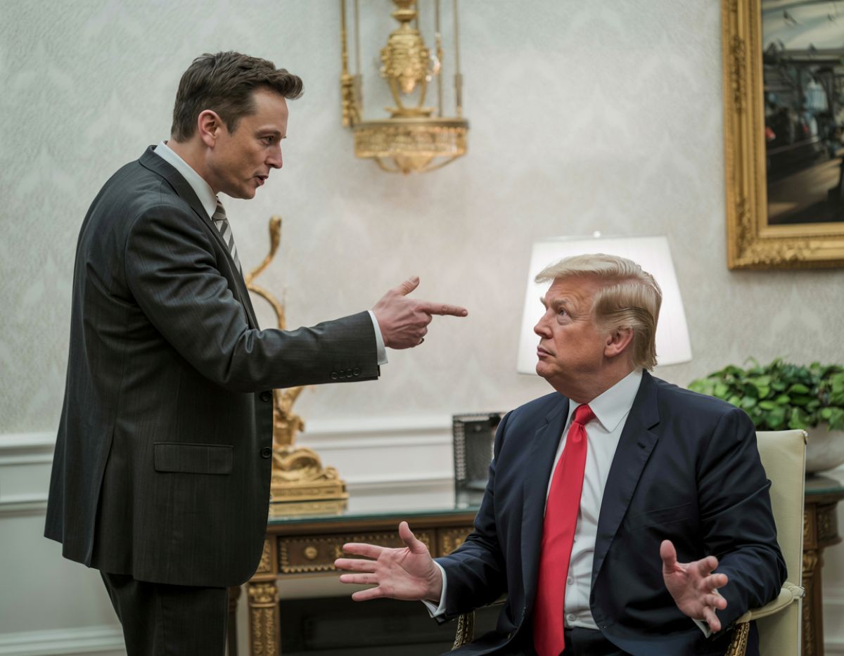 Muskas susipyko su Trumpu / Freepik AI