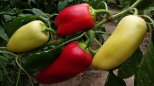 Paprikų derlius sode