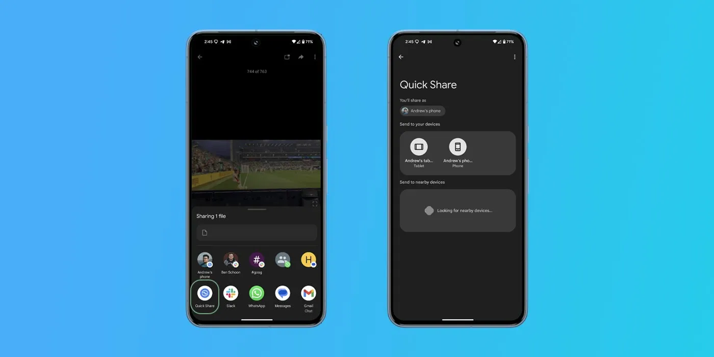 Quick Share funkcija