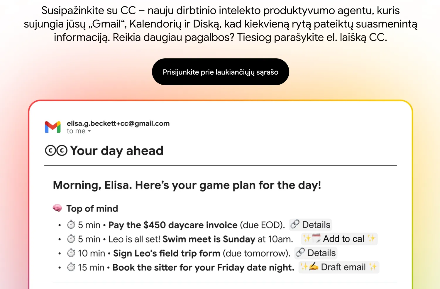 Google Labs CC / Ekrano kopija