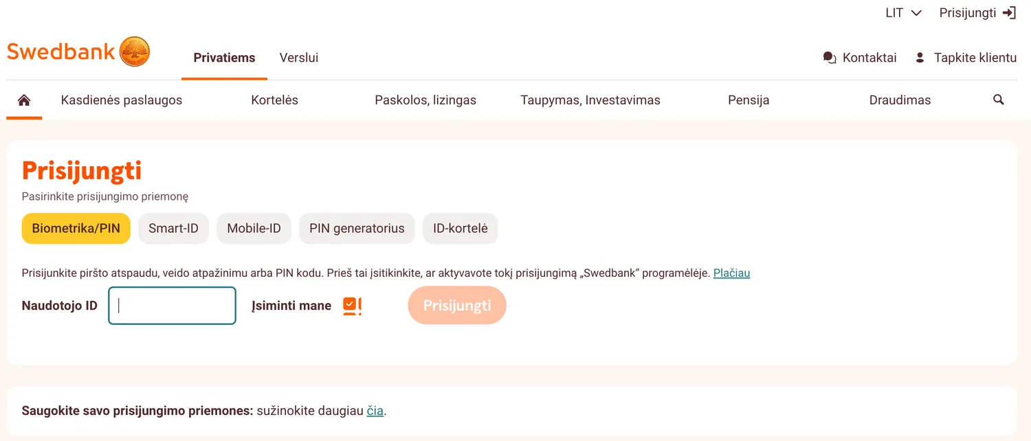 Swedbank interneto bankas