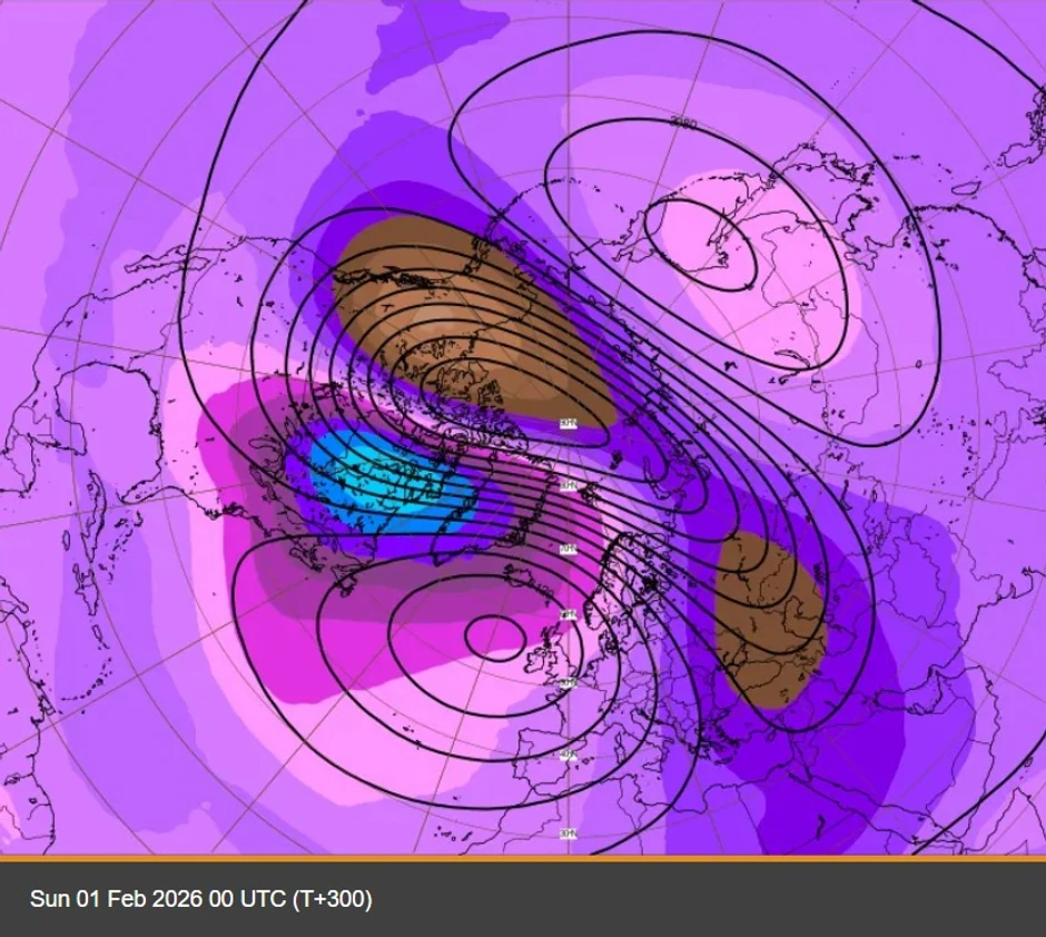 Sausio 26 d. orų žemėlapis 2
