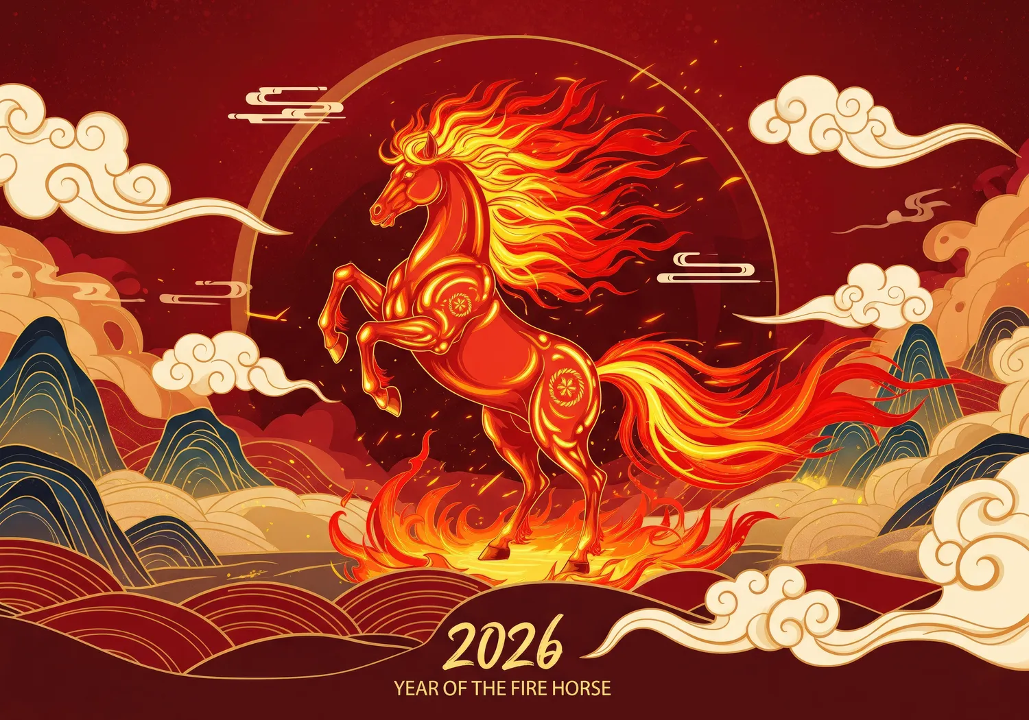 2026 m. simbolis - Raudonasis Ugninis Arklys