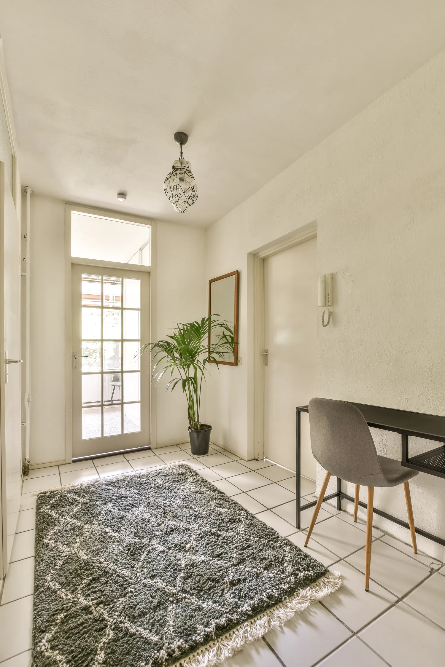 Naujas kilimas koridoriuje