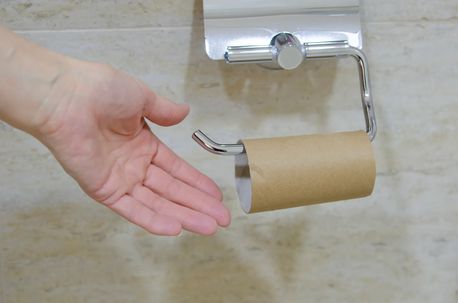 Tuščias tualetinio popieriaus ritinėlis