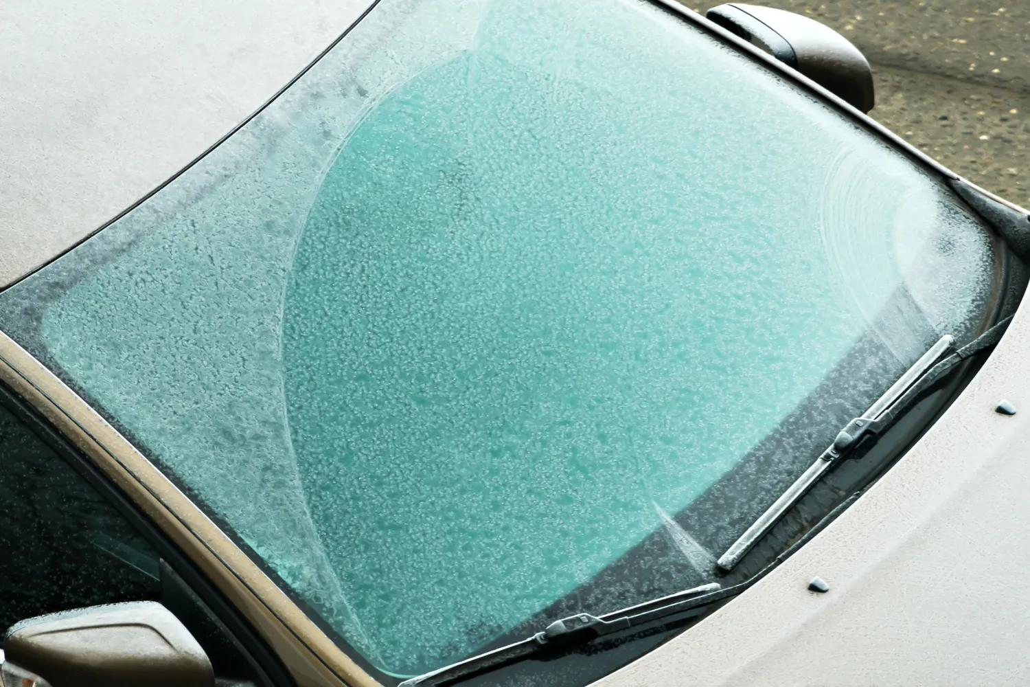 Ledas ant automobilio lango