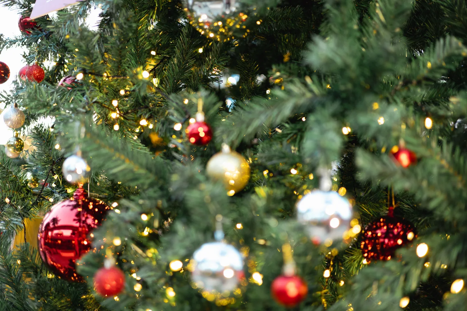 Ryškūs žaisliukai ant eglutės